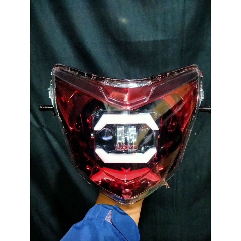 lampu depan custom Jupiter MX new 135 Daymaker robot