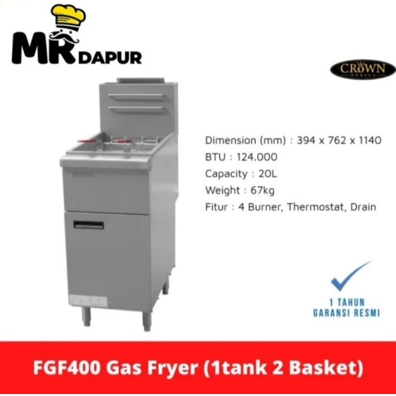 Standing Gas Deep Fryer Crown FGF-400 Original