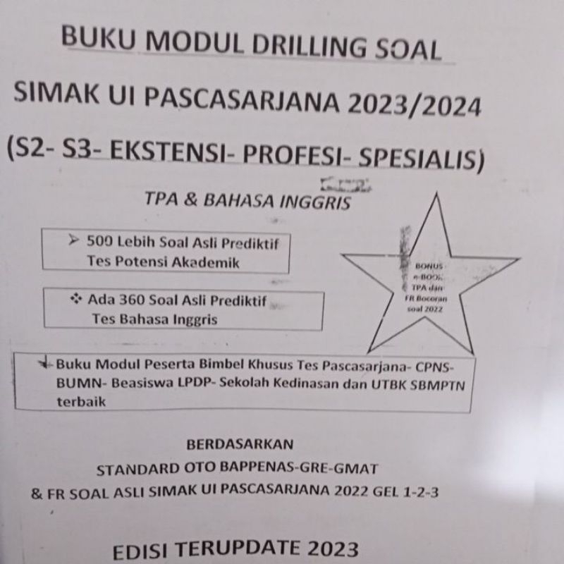 Soal-soal latihan belajar SIMAK UI untuk S2