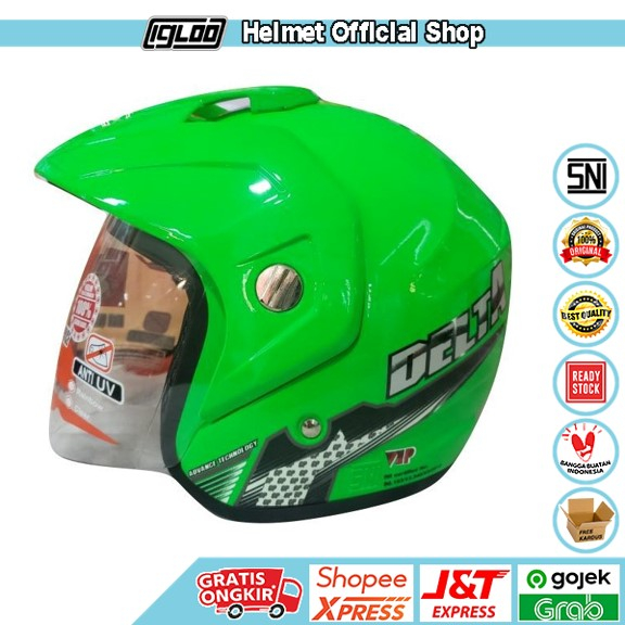 Helm GP Delta Stabillo Green Half Face