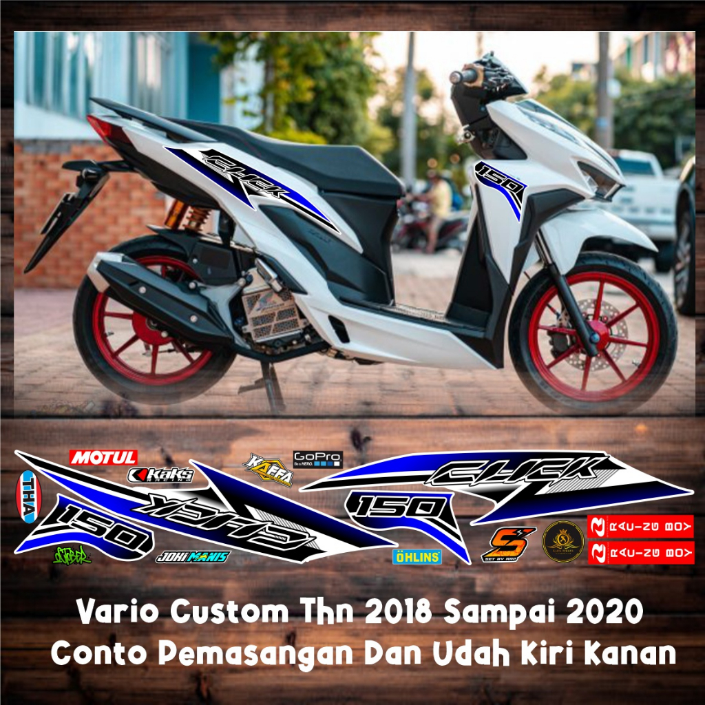 Striping Variasi  Vario 150 New Sticker List Style Stiker Vario Baru Fi New Motif List Biru