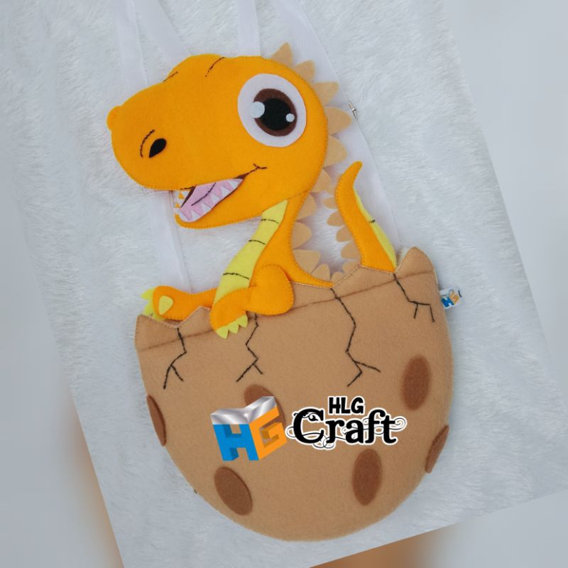 Tas Flanel Karakter Dino Telor