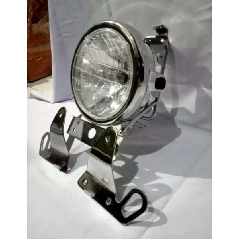 set tralis kupingan lampu ninja ss batok ninja ss tralis ninja ss kupingan ninja ss HMA bulat crome 