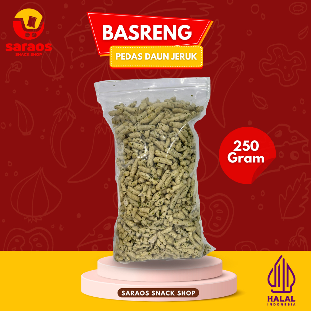 

Basreng Original Daun Jeruk 250 Gram Saraos Snack