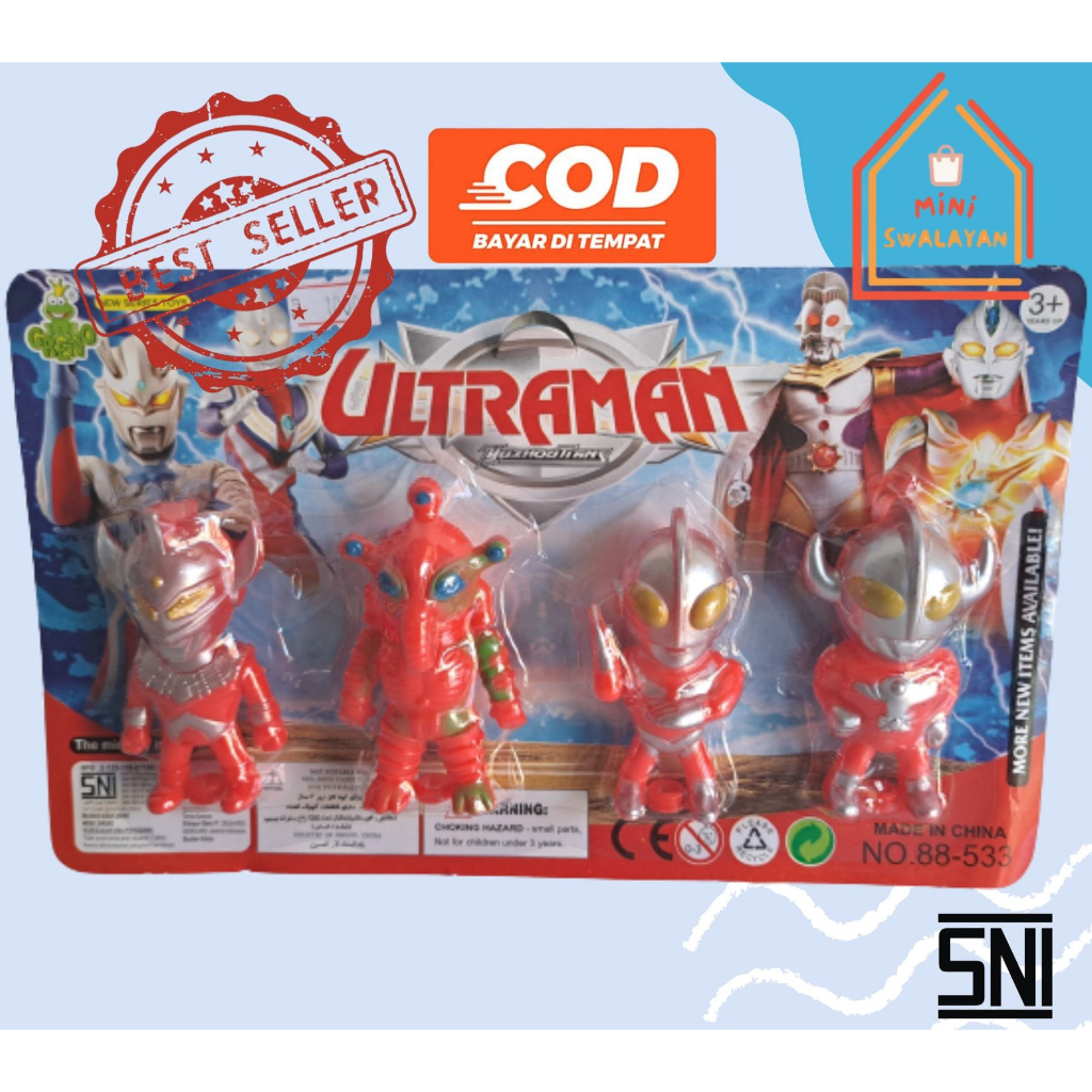 (BISA COD) HAPPY KIDS MAINAN ULTRAMAN SET ISI 4PCS MAINAN ROBOT ULTRAMAN KECIL