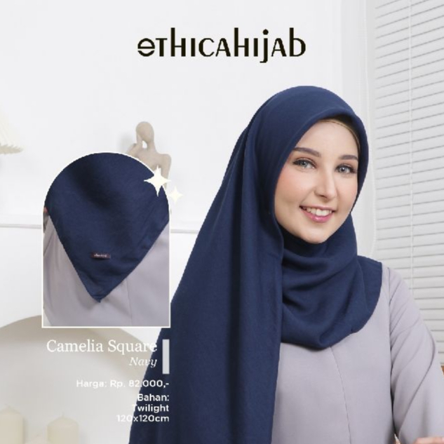Hijab Segi Empat Camelia Square Plain Hijab Voal by EthicaHijab