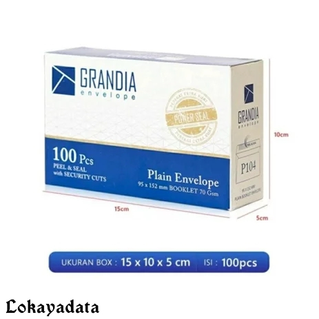 

Amplop Grandia Putih 100 lembar