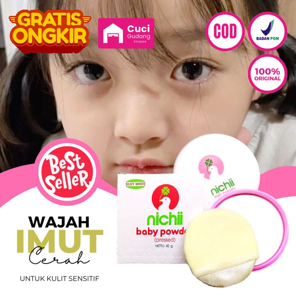 Bedak Anak Remaja - Nichii Baby Powder Bedak Untuk Kulit Berminyak Dan Berjerawat Anak Perempuan Bed