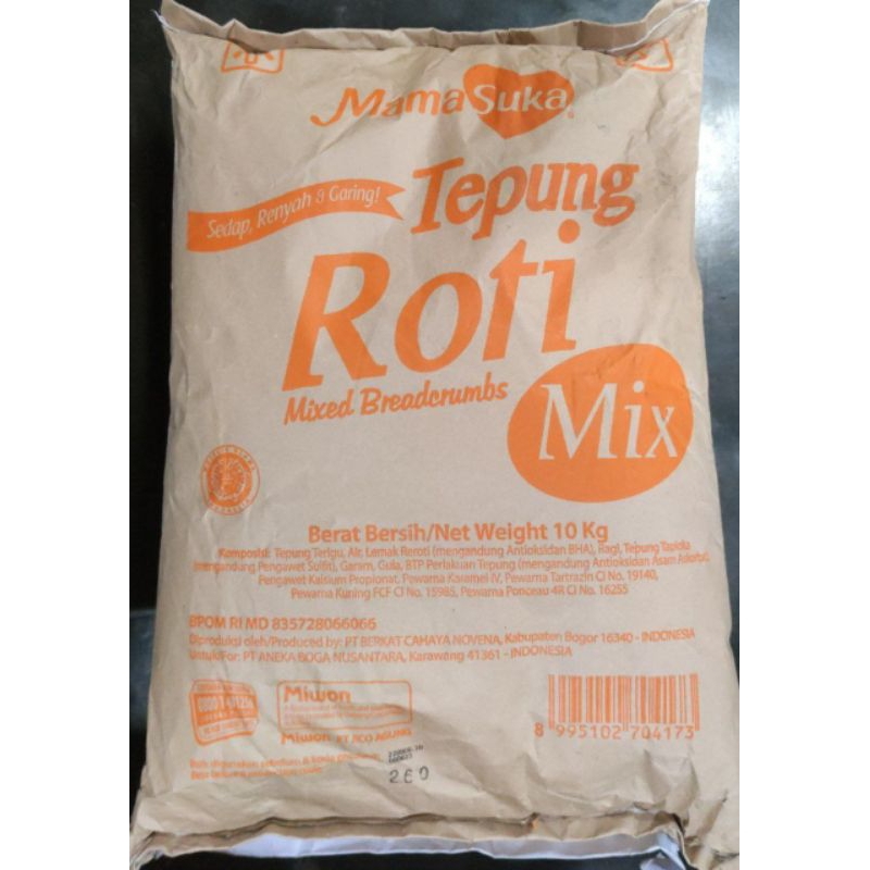 

Tepung roti mama suka kemasan repack 250 g mix