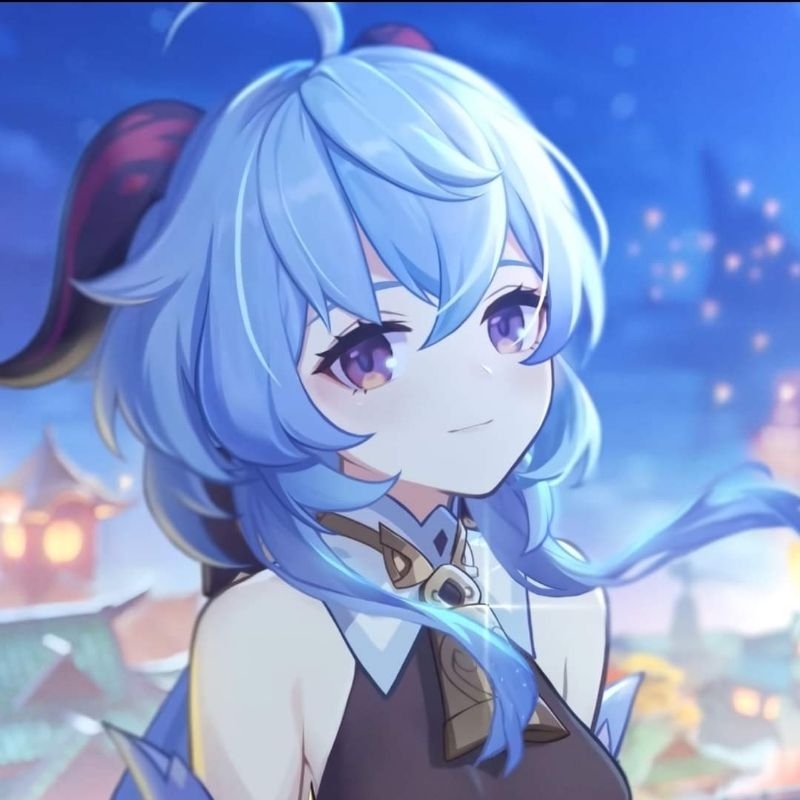 Wig cosplay Ganyu Genshin impact brand manmei + horn