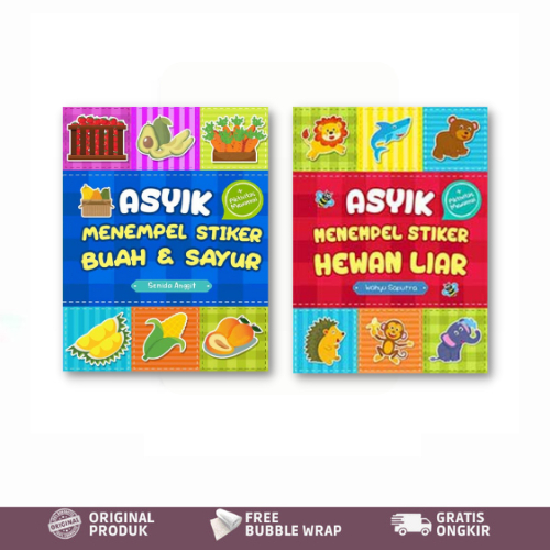 AG - Buku Asyik Menempel Stiker Buah & Sayur / Asyik Menempel Stiker Hewan Liar - Cikal Aksara