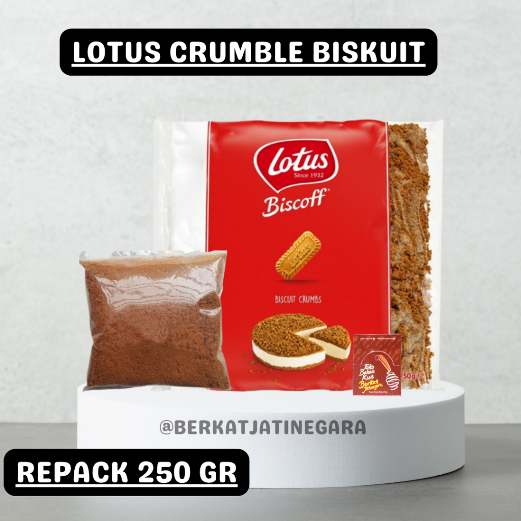 

LOTUS CRUMBLE BISCUIT 250 GR/TOPPING COOKIES CRUMBLE/REMAHAN BISKUIT