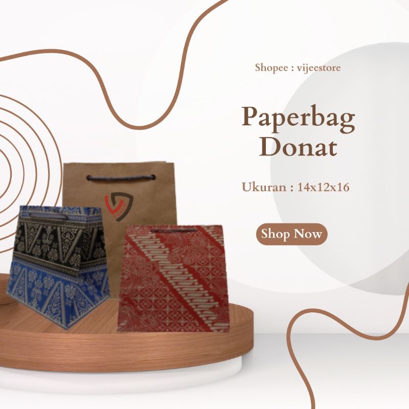 

PAPERBAG DONAT 14X12X16/GOODIE BAG SOUVENIR