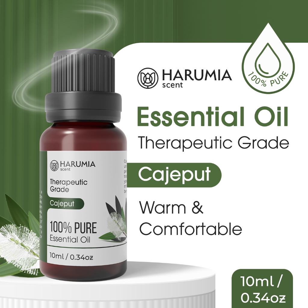 HARUMIA Essential Oil Cajeput 10ml / Minyak Aromaterapi Kayu Putih Pure 100% / Cajeput Oil Murni Org