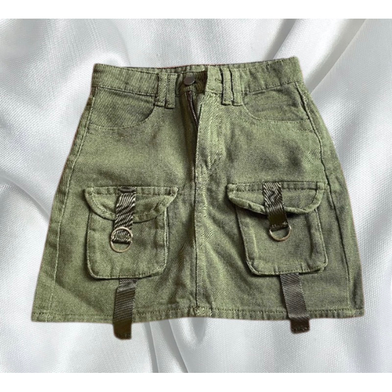 y2k army cargo skirt