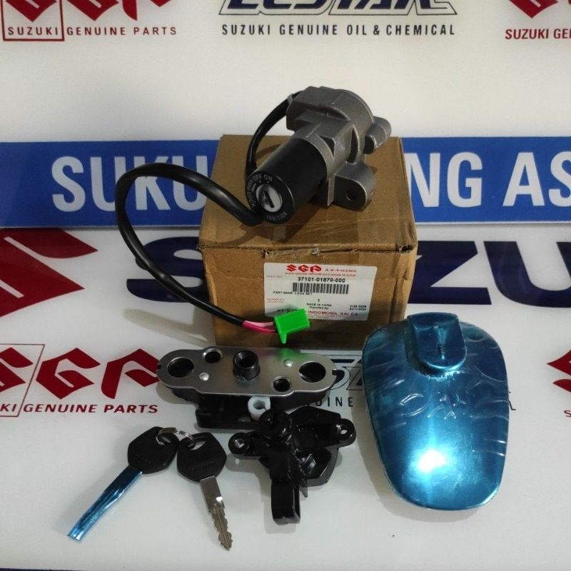 kunci kontak thunder 125 full set tutup tangki jok original SGP 37101-01870