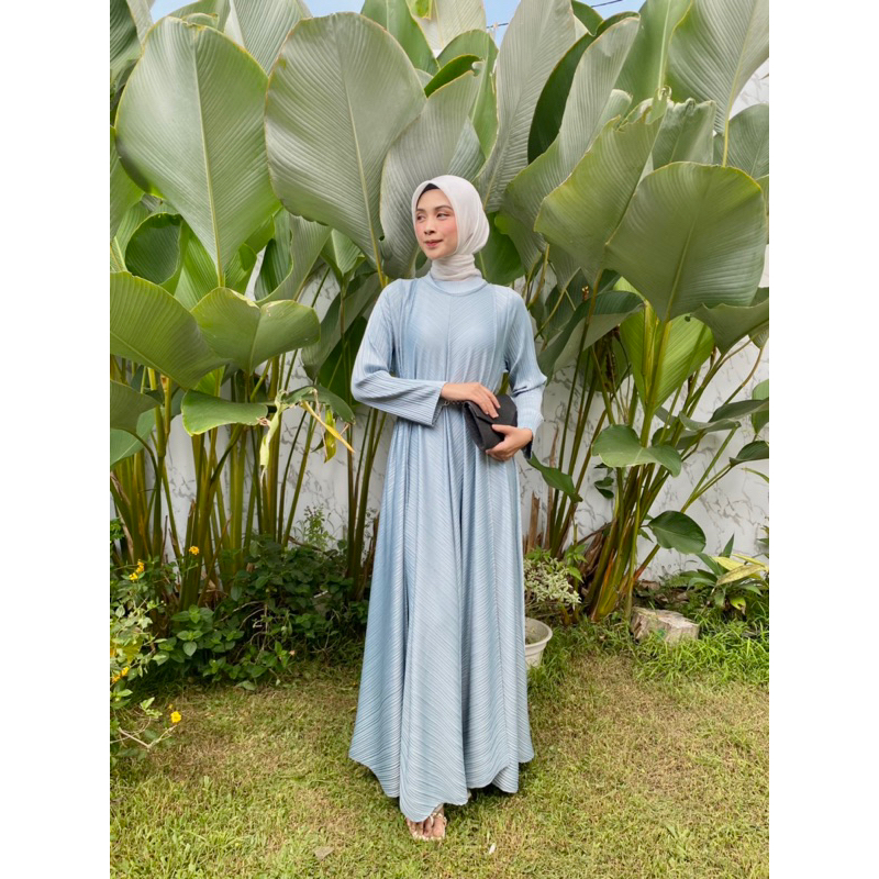 CHEWID TIFANNY DRESS PRISKET GARIS MOTIF POLOS murah,mewah,elegant,casuals,santai multifungsi