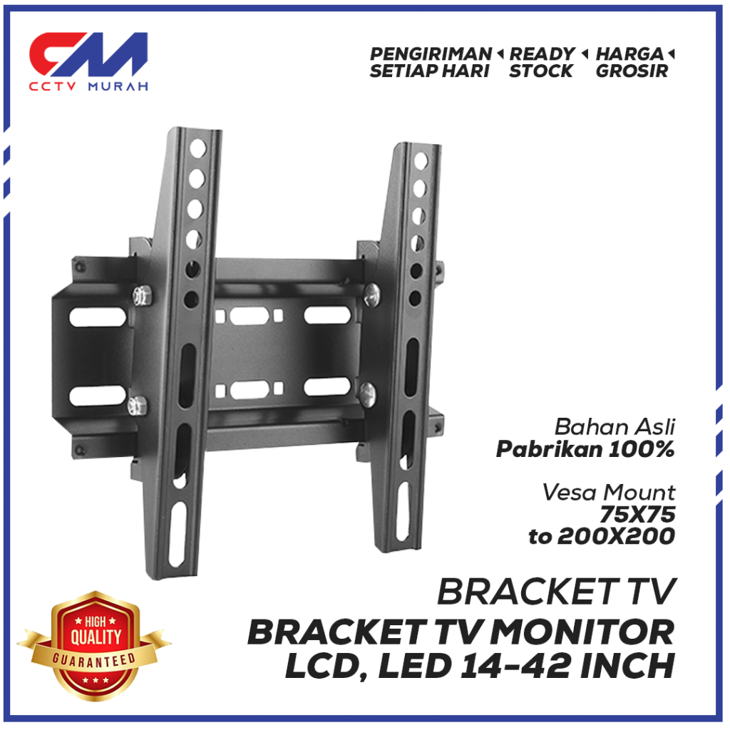 cuci gudang bracket tv lcd led 14"-42" monitor lcd, led universal bracket tv 14-42 inch vesa mount