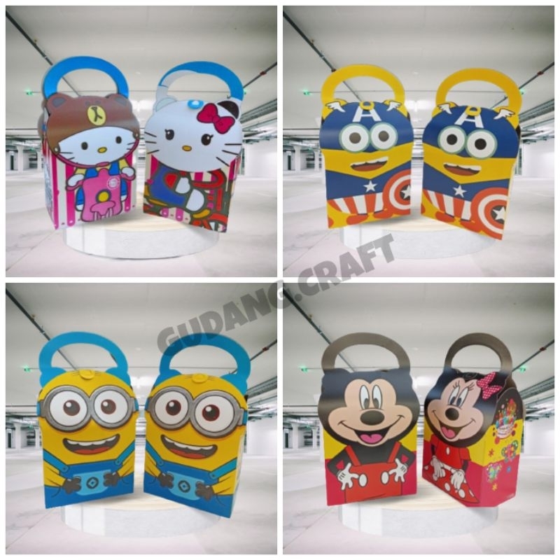 

Tas Ulang Tahun (isi 10pcs)/ TAS SNACK/ Snack Box karakter/TAS SOURVENIR