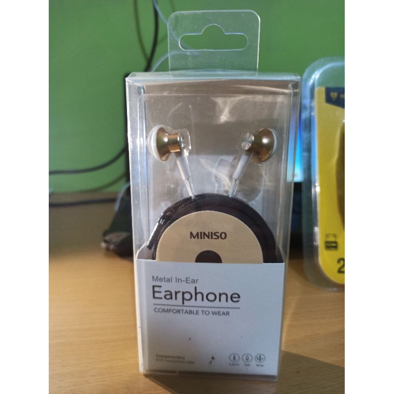 Earphone Original Miniso Metal In Ear Bonus Pouch