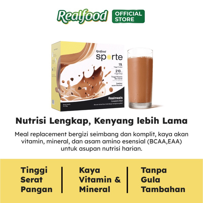 

Realfood Sporte Realmeals Cokelat Sereal Protein 12 Pcs (Sarang Burung Walet)