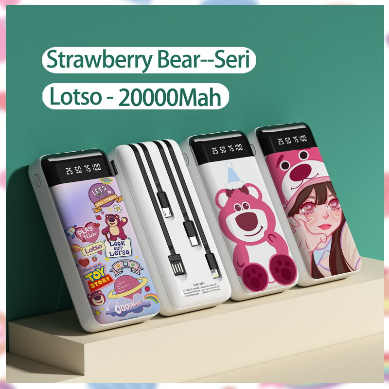 MIPOW Powerbank 20000mAh Print-UV powerbank karakter Lotso powerbank portable powerbank 4 kabel