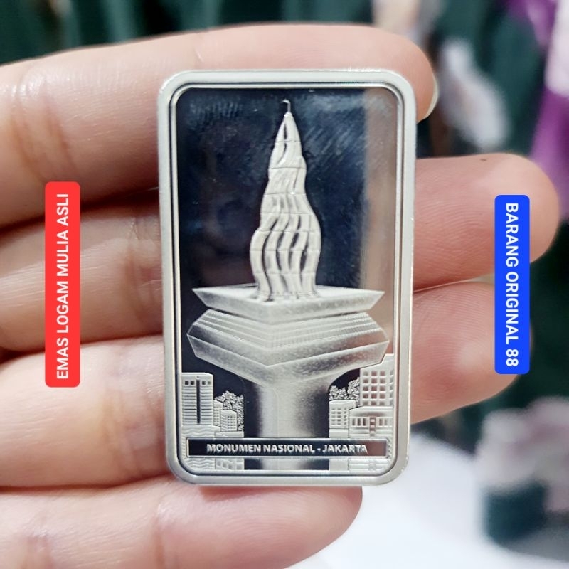 PERAK ANTAM BATANGAN ASLI Original MURNI INDONESIAN HERITAGE GAMBAR MONAS MONUMEN NASIONAL JAKARTA 9