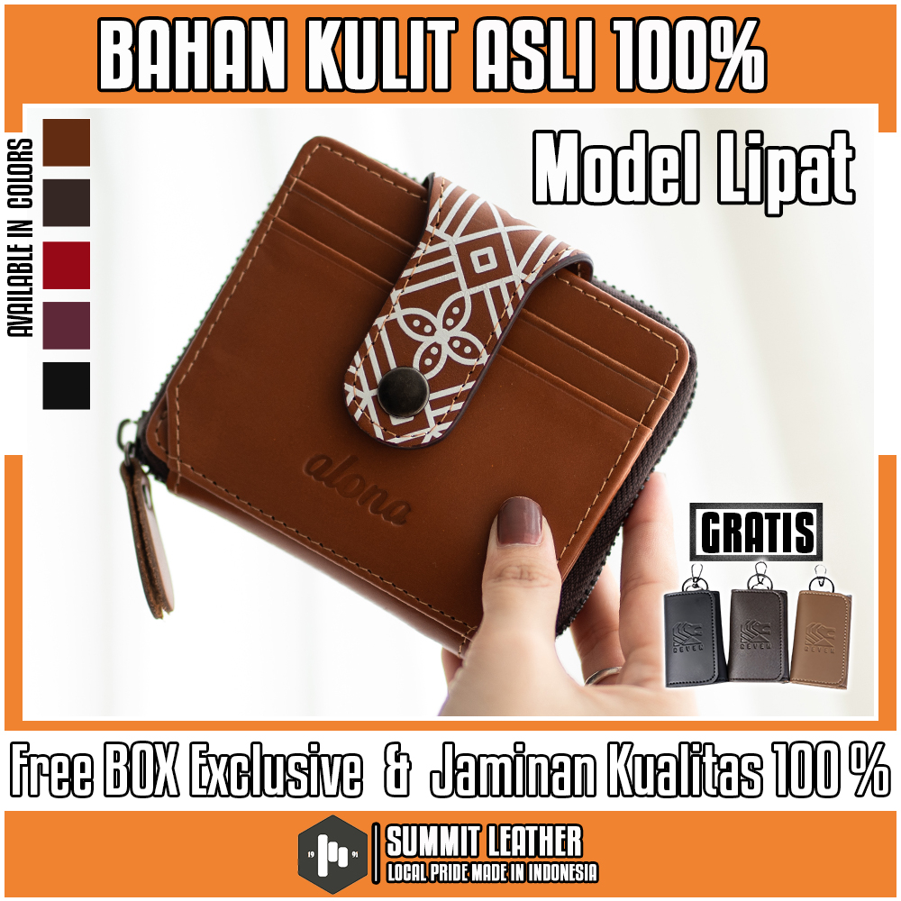 Dompet Wanita Model Lipat Bahan Kulit Sapi Asli Original Branded 100% Dompet Cewek Kekinian Alona