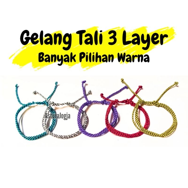 Gelang Jogja Tali Prusik 3 Rangkap Murah