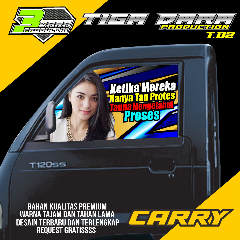 STIKER ONE  WAY KACA SAMPING MOBIL CARRY DAN COLT T120SS KODE 01