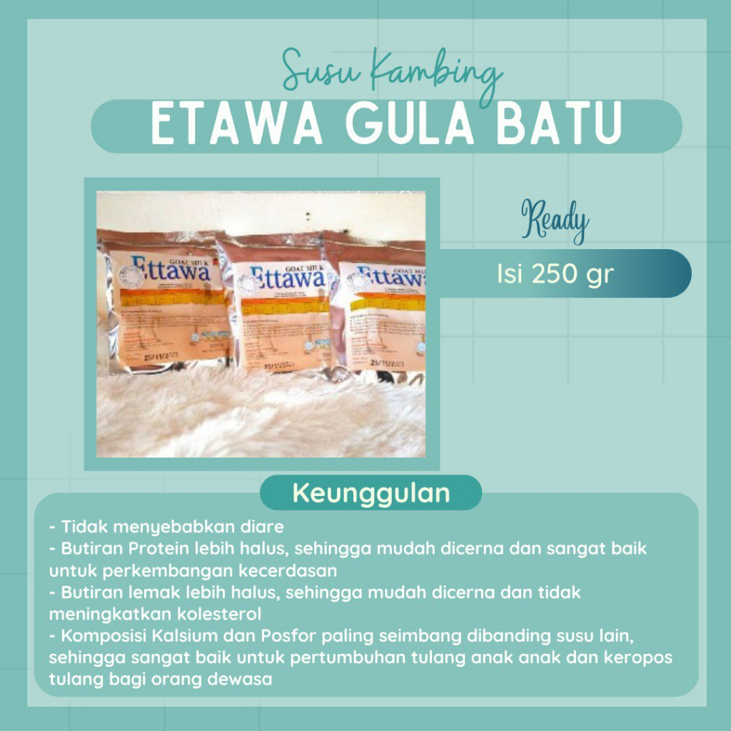 

Goat Milk (susu kambing) Ettawa Gula Batu || Kadai Dayoem Oleh-oleh Haji dan Umrah, Herbal dan Organik
