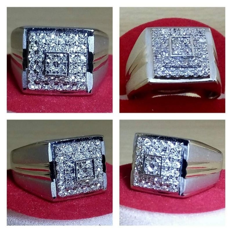cincin pria berlian putih