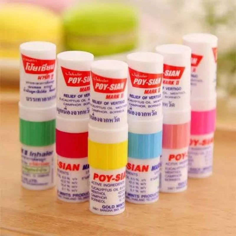 READY STOK  Inhaler Poysian Mentol Original Herbs Pocket Thailand Minyak Wangi Harum Sniffer Jaemin 