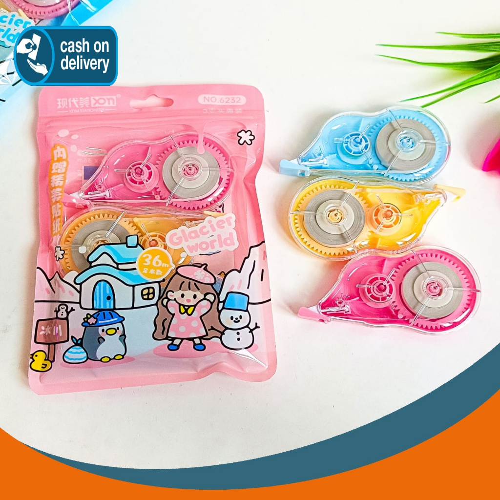 

Correction tape 3 IN 1 CEWE GLACIER WORLD ( ISI 3 PCS ) XDM No.6232 LUCU IMUT KADO UNIK ALAT-ALAT SEKOLAH AESTHETIC