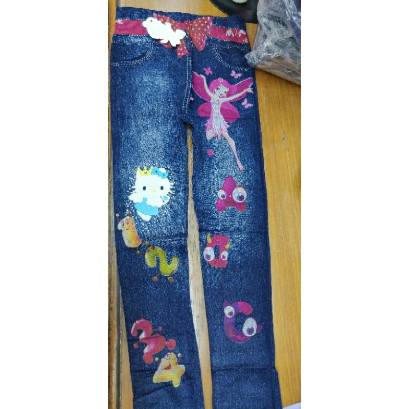 leging jeans anak impor motif hello kitty fairy