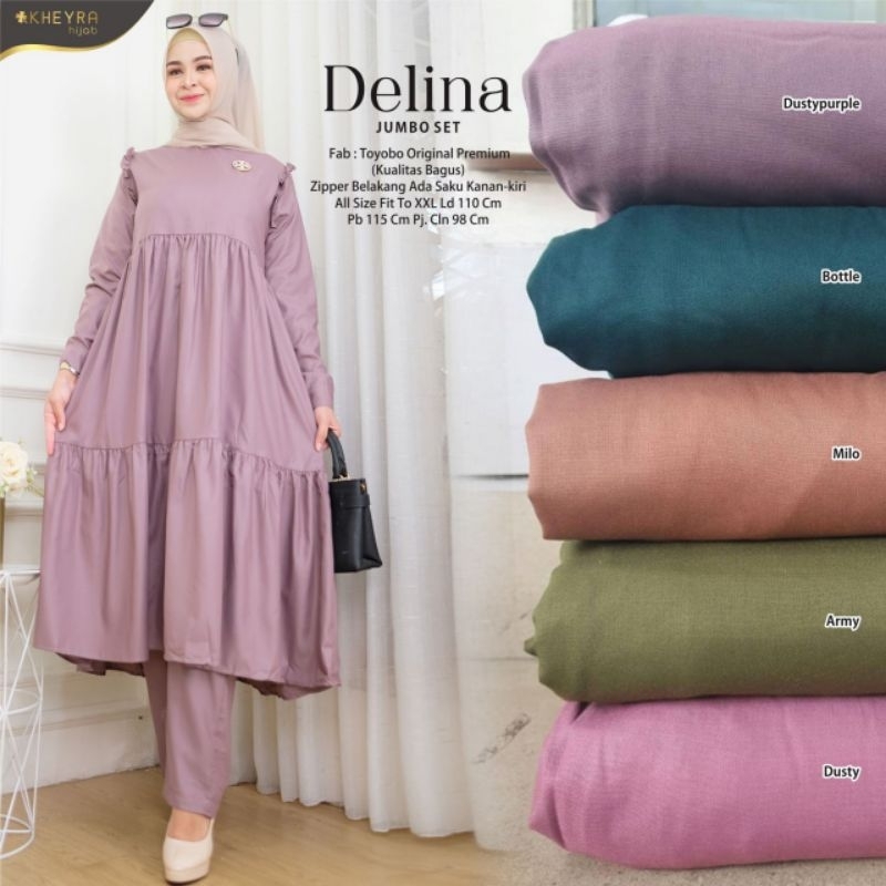 Delina Jumbo Setelan Tunik & Celana - KHEYRA