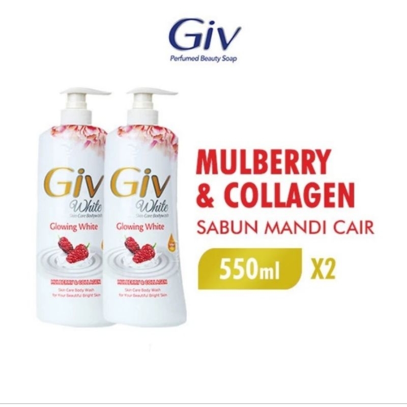 Giv White Sabun Mandi Cair Mulberry Botol 550ml 2pc