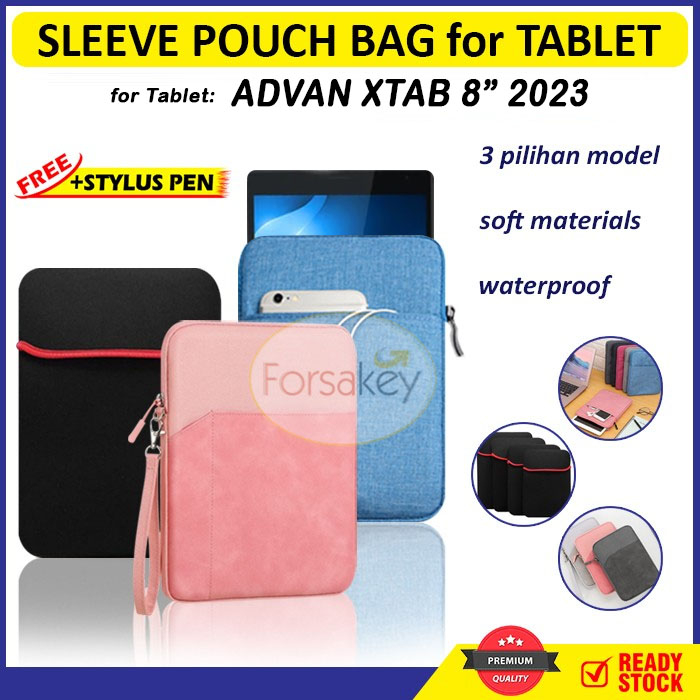 Advan Xtab 8 Inci 8" Tablet 2023 Sleeve Pouch Hand Bag Case Tas Casing Soft Cover Sarung Kantung Hit