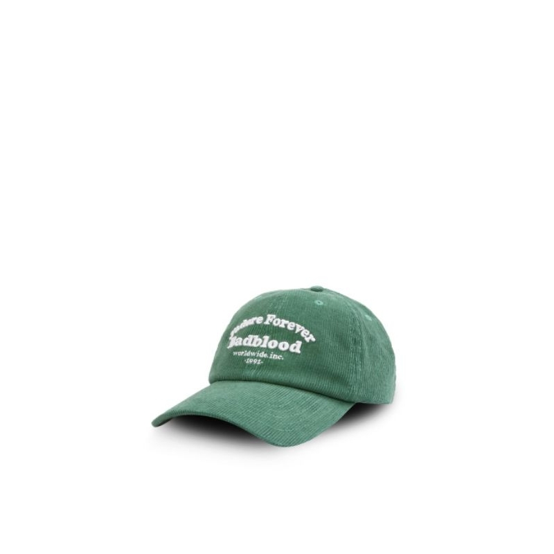 BADBLOOD Cloud Logo Corduroy Ball Cap - Green