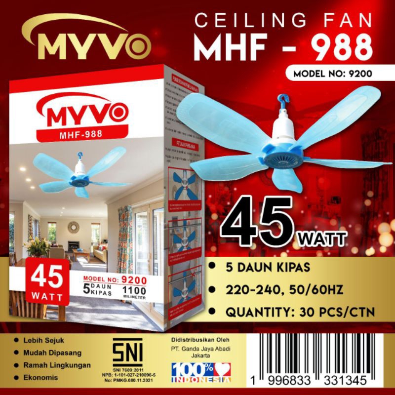 MYVO HELIFAN 35W & 45W / MYVO KIPAS ANGIN GANTUNG 35W & 45W / KIPAS ANGIN