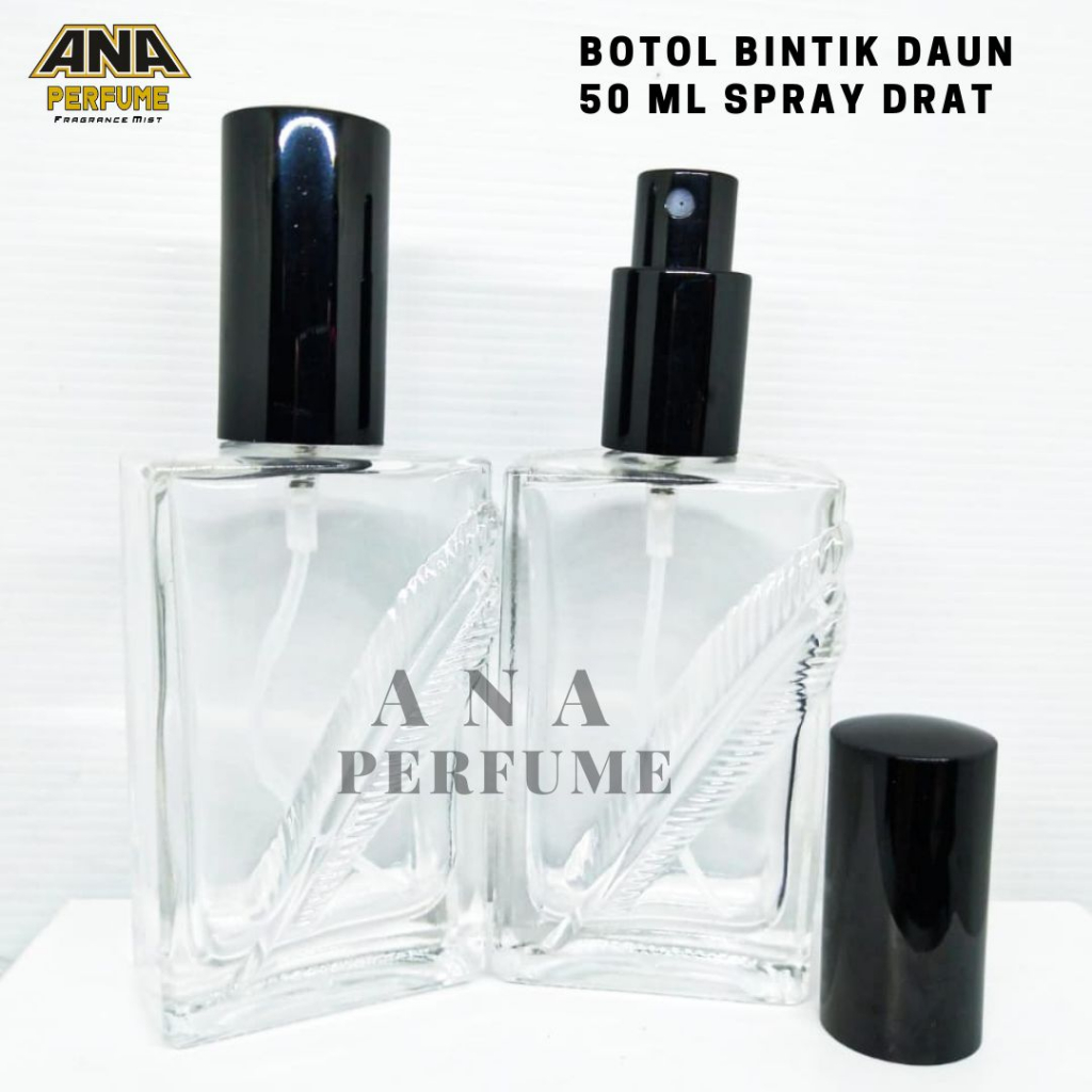 [ANA] ANA PERFUM BOTOL PARFUM DAUN BLACK 50ML DRAT HITAM - BOTOL PARFUM KOSONG CASA - BOTOL BINTIK D