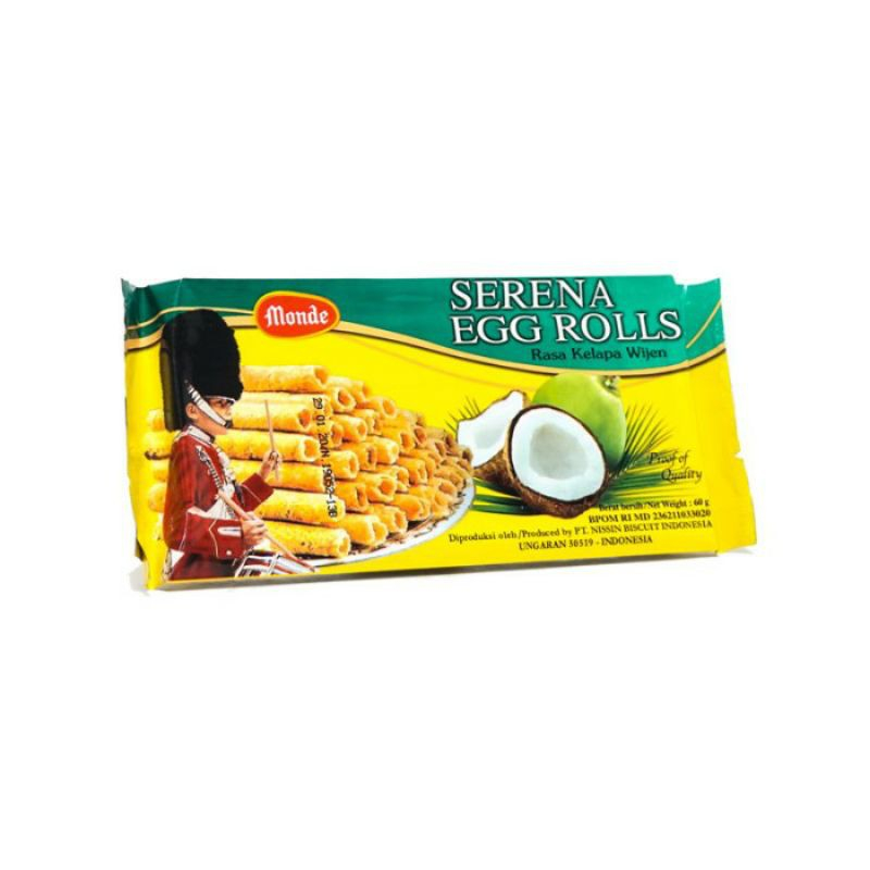 

Monde Egg Roll 60gr rasa Original dan Kelapa wijen