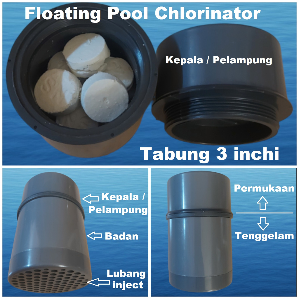 Dispenser Klorin Terapung Kolam Renang / Floating Chlorine Dispenser