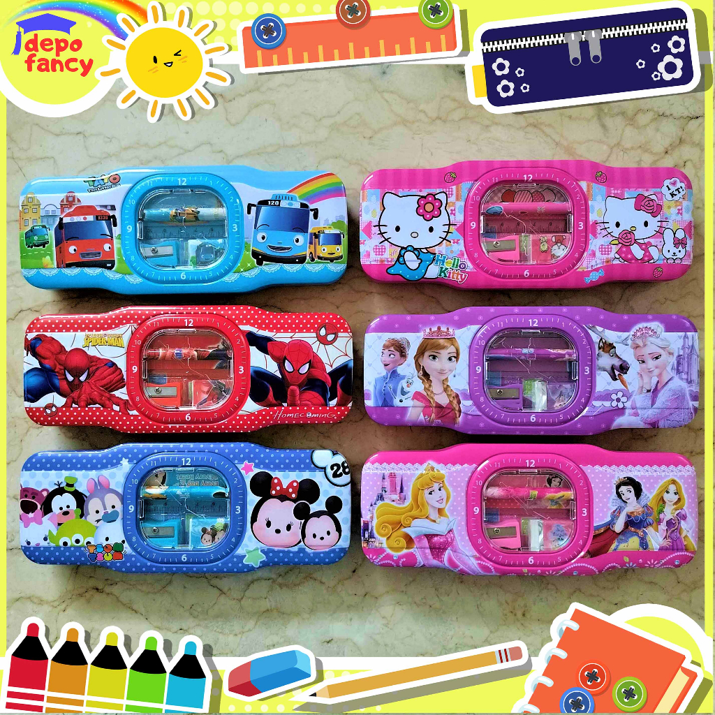

Kotak Pensil Kaleng 2 Susun + Isi B-539 / Pencil Case / Tepak Pensil / Boks Pensil / Box Pen