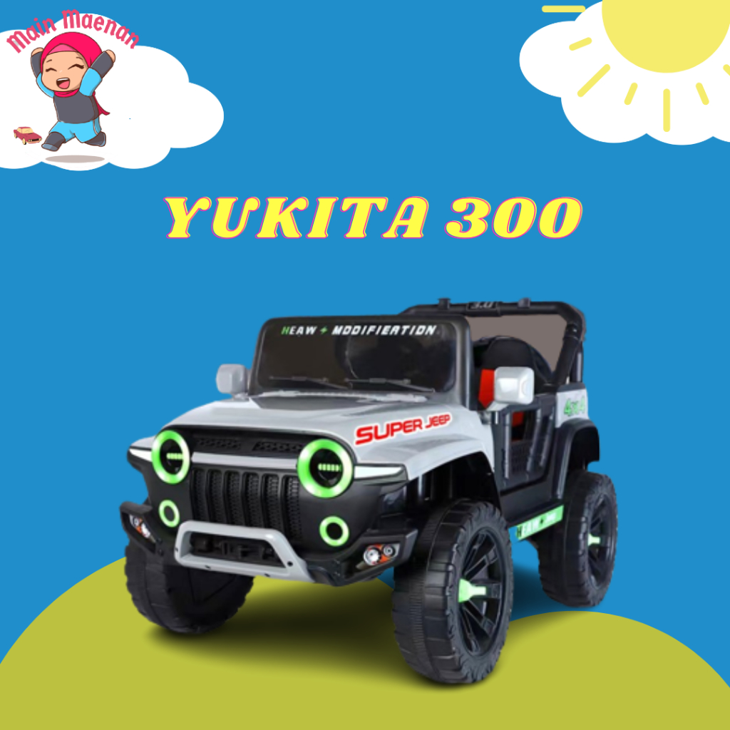 Mainan Anak Mobil Aki JEEP TANKER 4x4- YUKITA 300