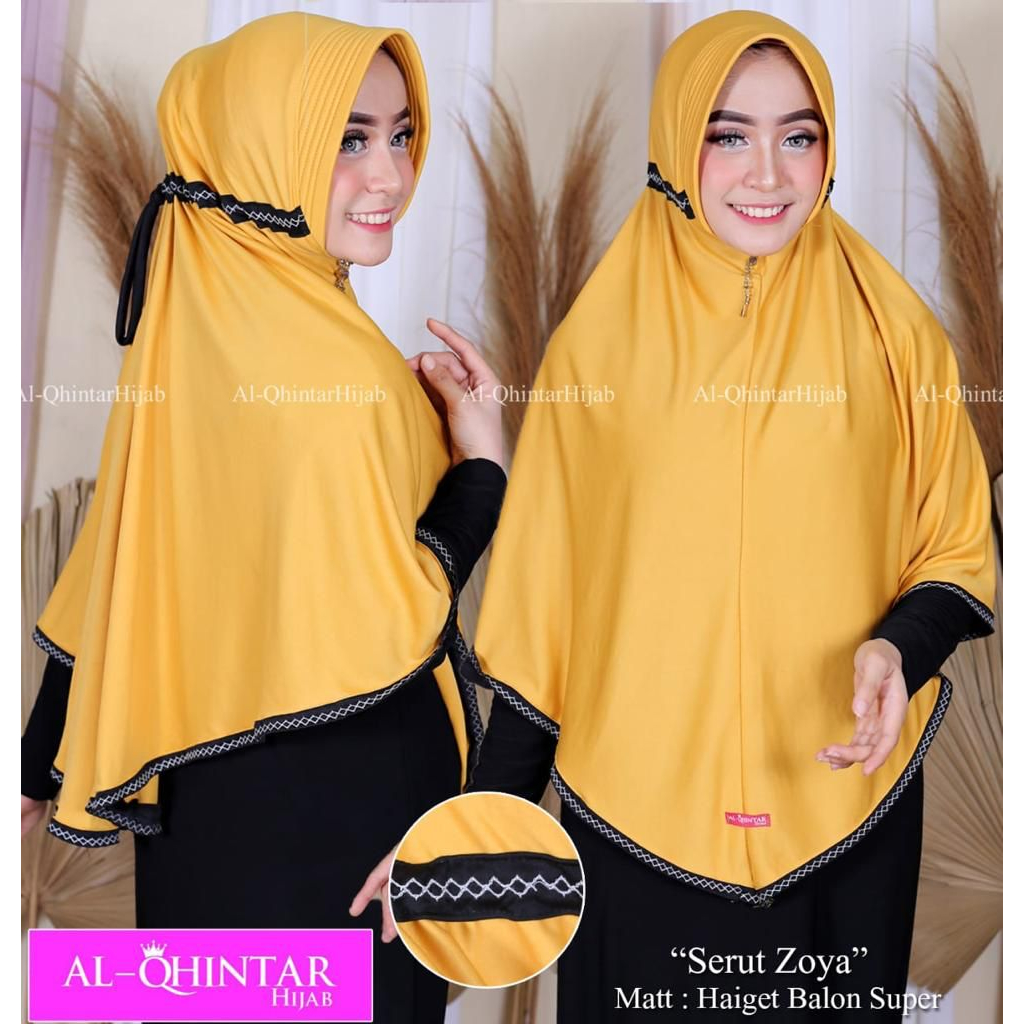Hijab Instan Serut Jumbo Jersey Pet Renda Kombinasi Rempel Afia/ Khimar murah hyget premium Polos