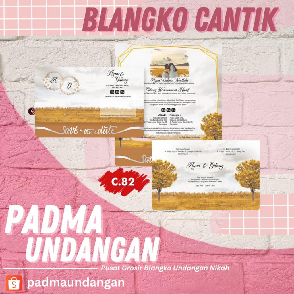 Blangko Undangan Cantik 82 | Pusat Grosir Blangko | Padma Undangan