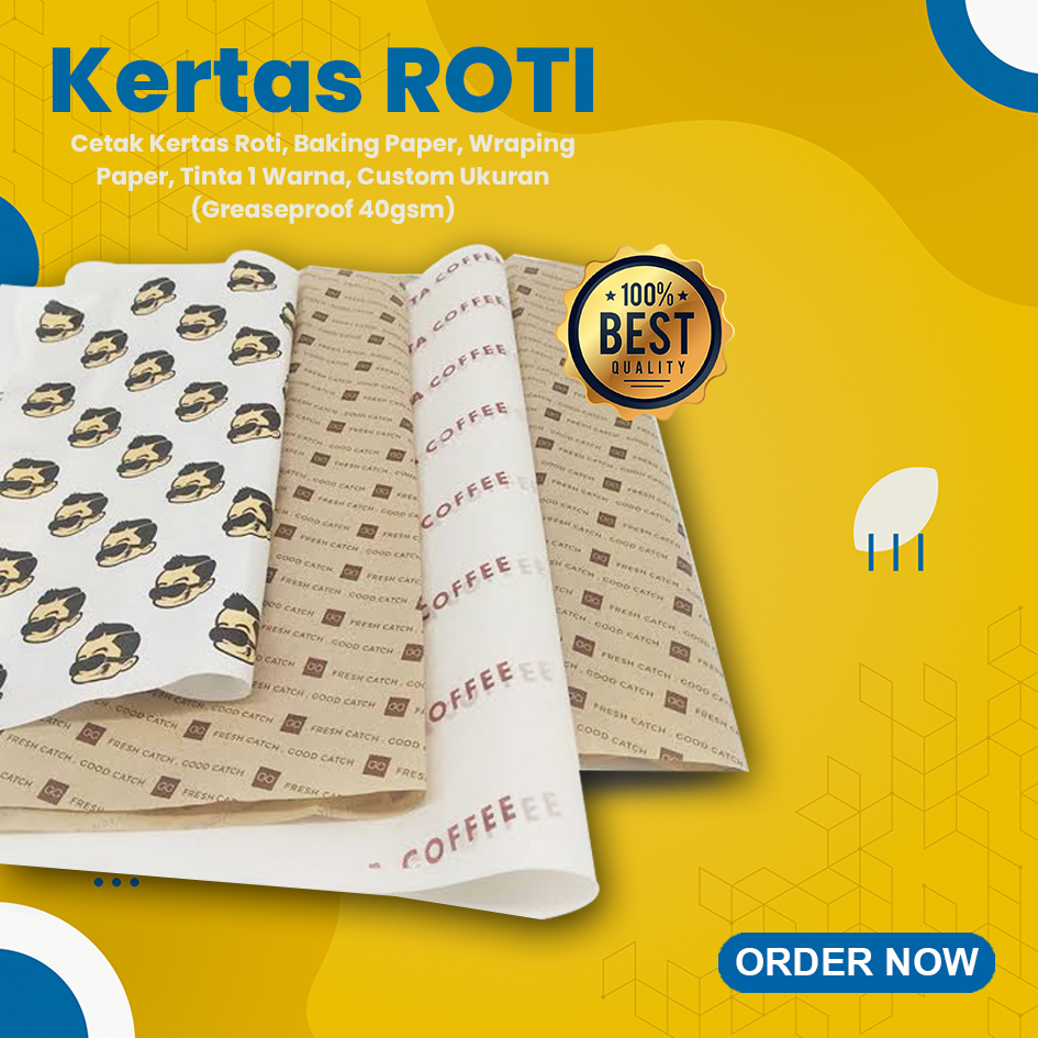 

Kertas Roti sugar baby cetak logo 1 warna