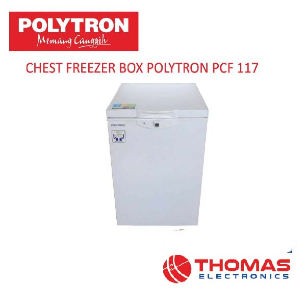 CHEST FREEZER BOX 100 LITER POLYTRON PCF 117 FREEZER POLYTRON PCF117 GARANSI RESMI