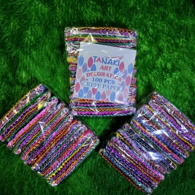 

TANAKI Kertas Krep/Crepe Paper/Klobot Warna Warni Potongan 100Pcs